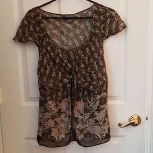 Ann Taylor twisted top with shell